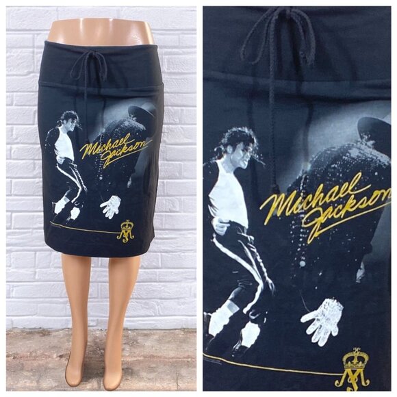 NWOT Michael Jackson Moonwalk Billie Jean Skirt Black Size Large - Picture 2 of 8